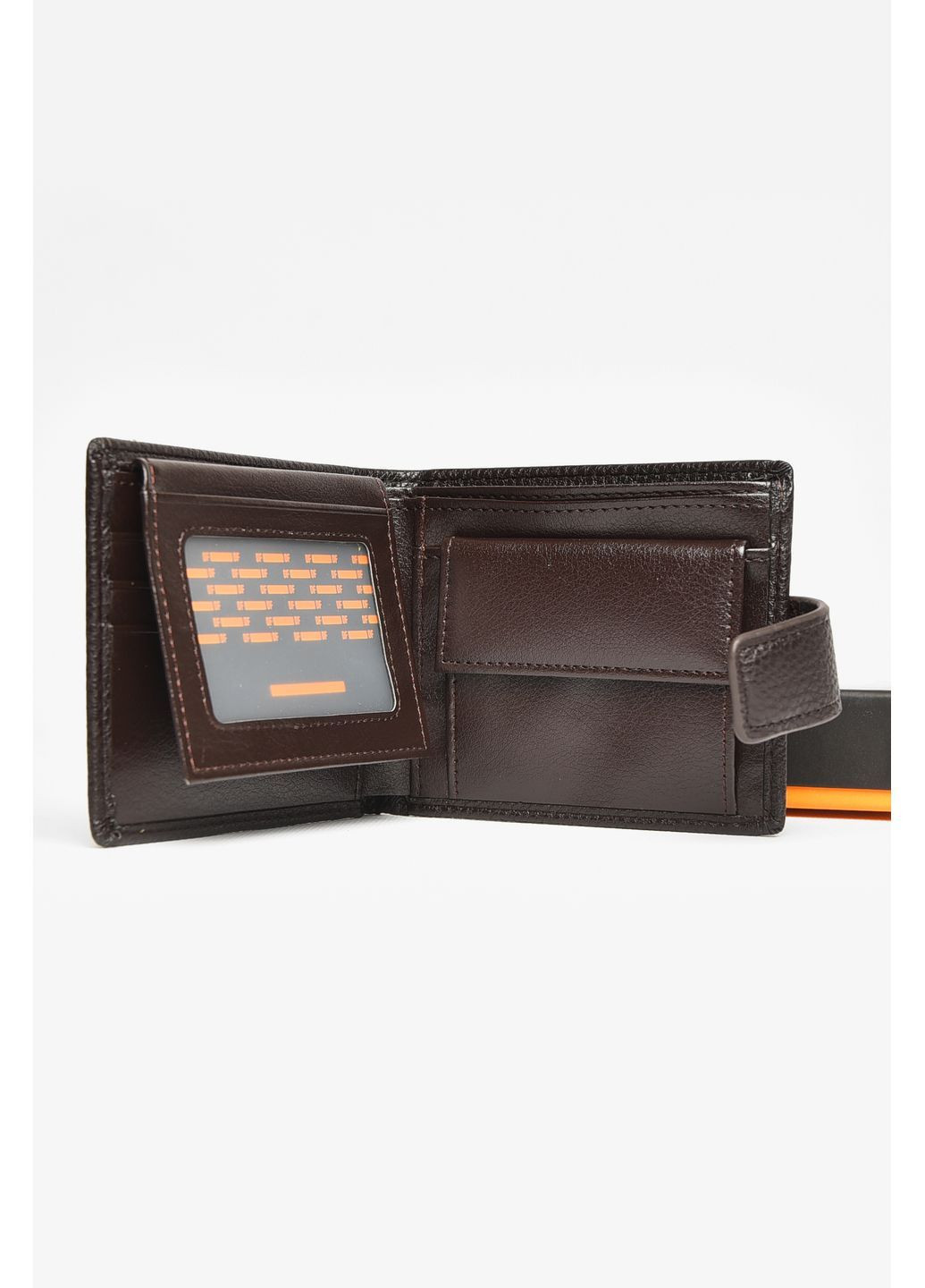 Гаманець чоловічий з екошкіри коричневого кольору Let's Shop (369533410)