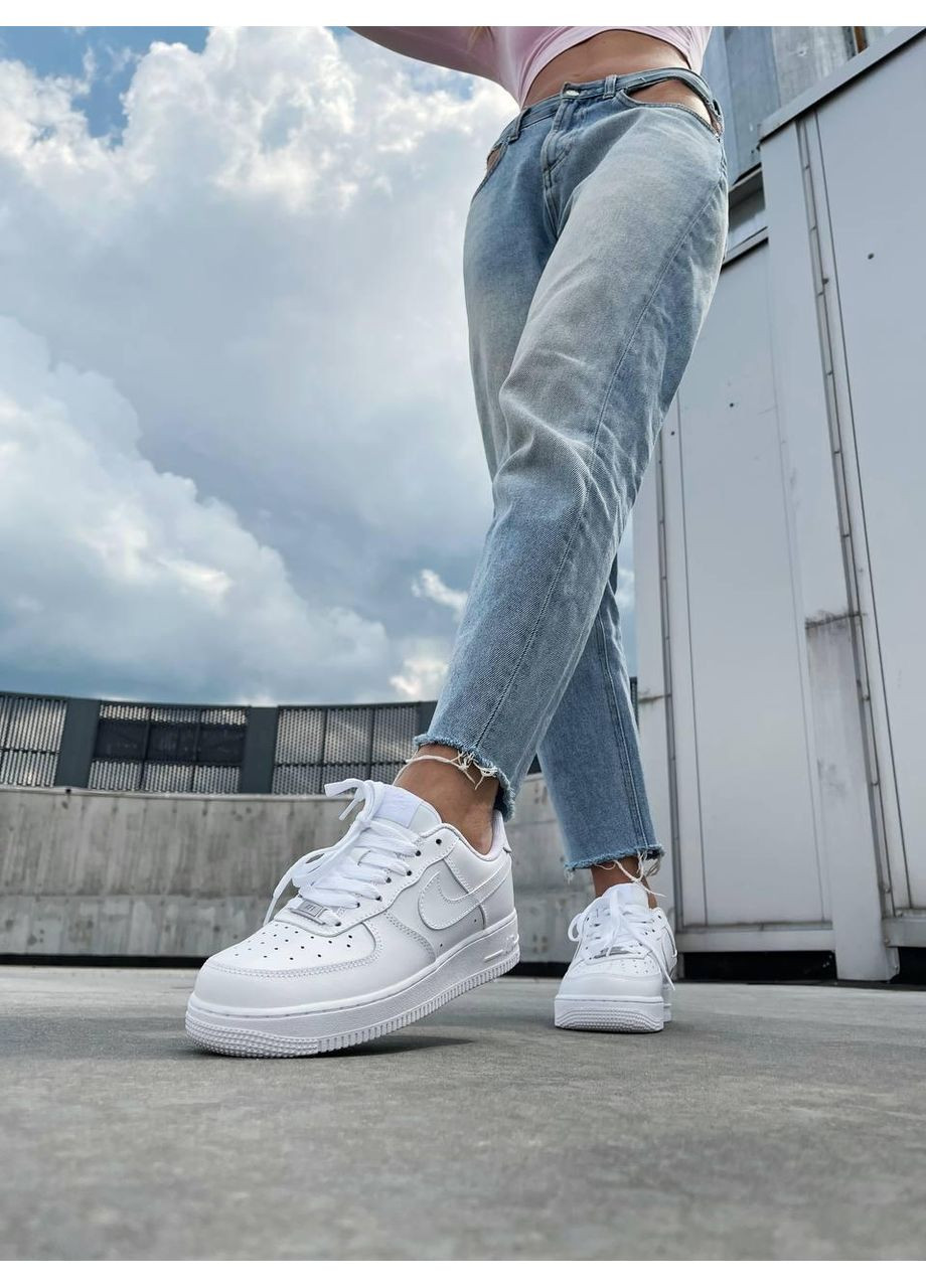 КРОСІВКИ ЖІНОЧІ NIKE AIR FORCE 1 CLASSIC WHITE PREMIUM НАЙК АІР ФОРС 1 ПРЕМІУМ No Brand білі демісезони (367170057)