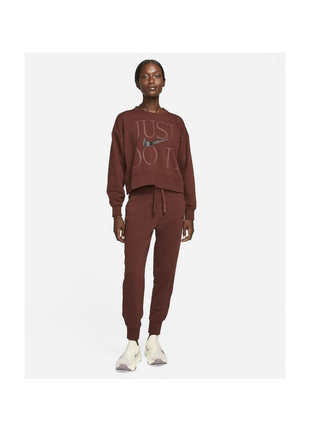 Свитшот женский Dri-Fit Get Fit Brown Nike (365962223)