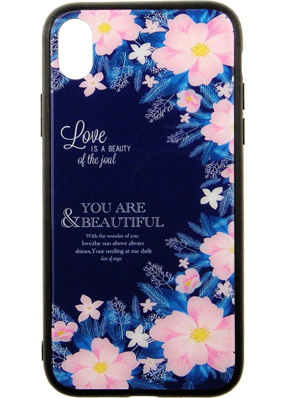 Чехол-накладка Glass Fashionable Case Apple iPhone XR Flower on Blue Toto (301508907)