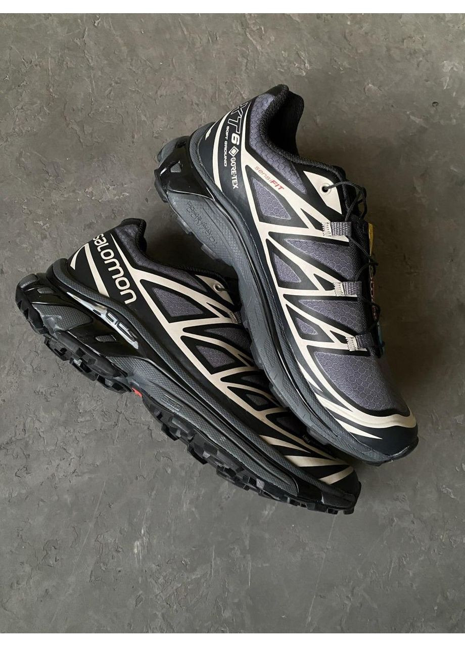 Чорні Осінні кросівки чоловічі salomon xt-6 gore-tex black саломон xt-6 No Brand