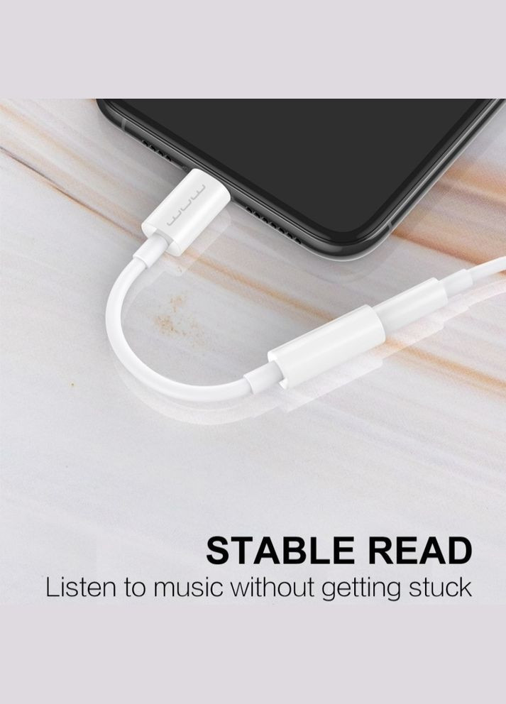 Перехідник X210 Lightning to 3.5 mm AUX Headphones Jack для iPhone Білий WUW (336890050)