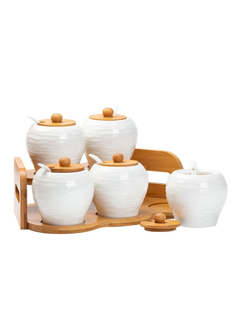 Набор банок для сыпучих продуктов из 5 штук по 250 мл керамический HP1253 HP1253 Yiwu (306849838)