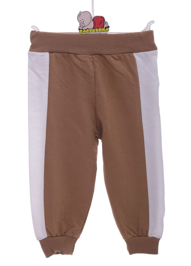 Бежевый демисезонный спортивный костюм для мальчика х/б с полоской бежевый 80 см (44083) BABYKROHA