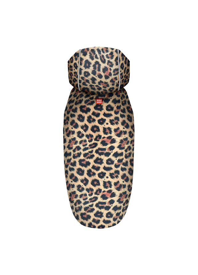 Дождевик-накидка с капюшоном для собак WAUDOG Clothes, рисунок "Леопард",, А 26-29 см, B 32-41 см, С 21-26 см Collar (362586025)