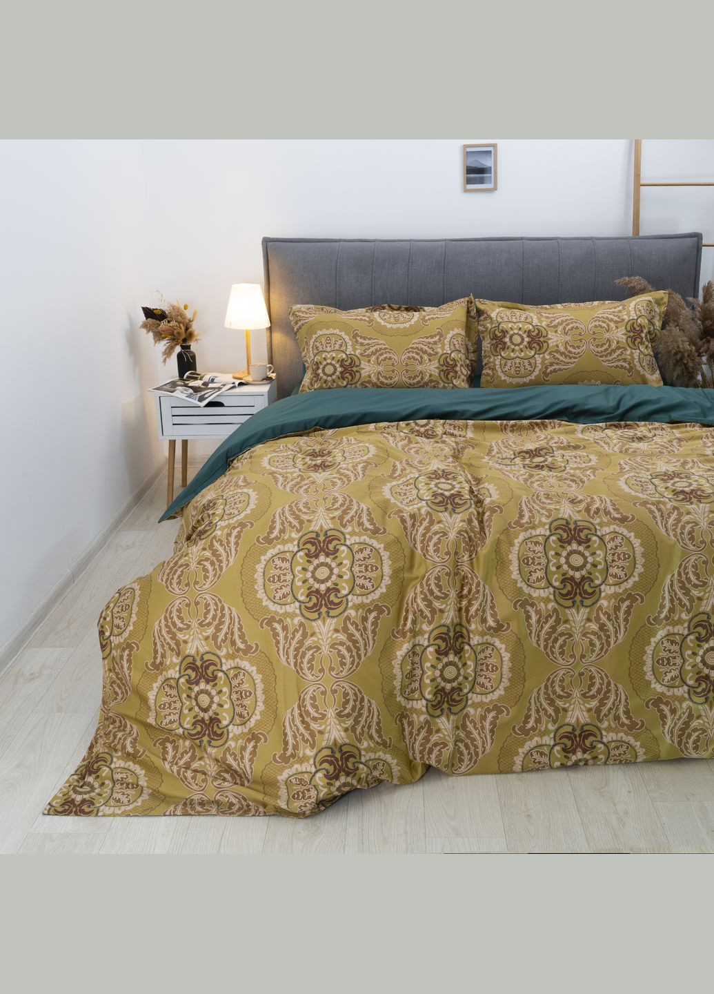 Комплект постільної білизни Євро Сатин Єгипетська бавовна 16 Viluta (365289742)