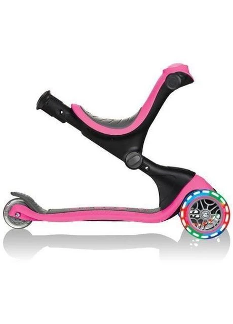 Детский 3-колесный самокат 3 в 1 Pink с сиденьем и родительской ручкой. Globber (362540905)