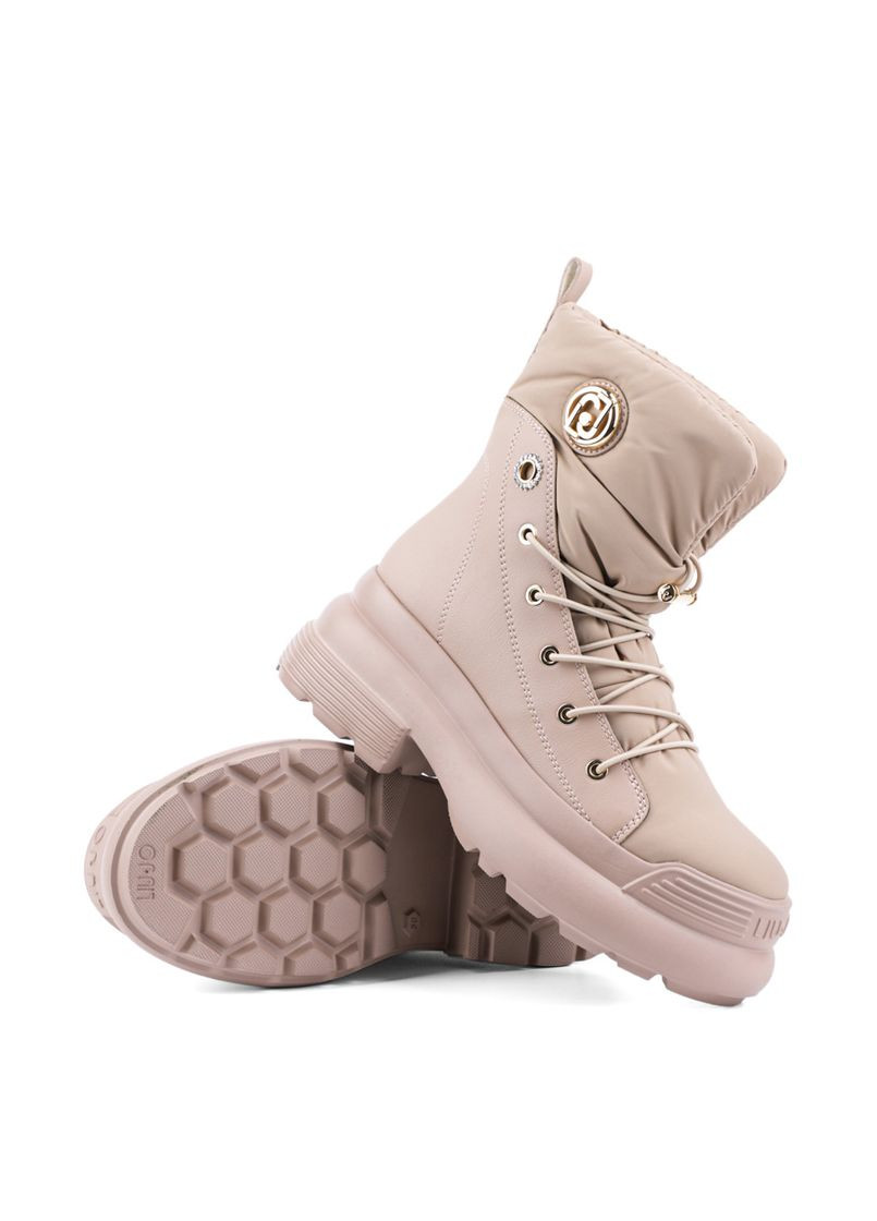 Зимние женские ботинки sf3119 tx349 s1644 бежевая кожа Liu Jo