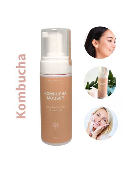 Очищаючий мус для обличчя Kombucha Cleansing Mousse з екстрактом комбучі, альпійської верби та вітаміном С 150 мл MODAY (336191546)
