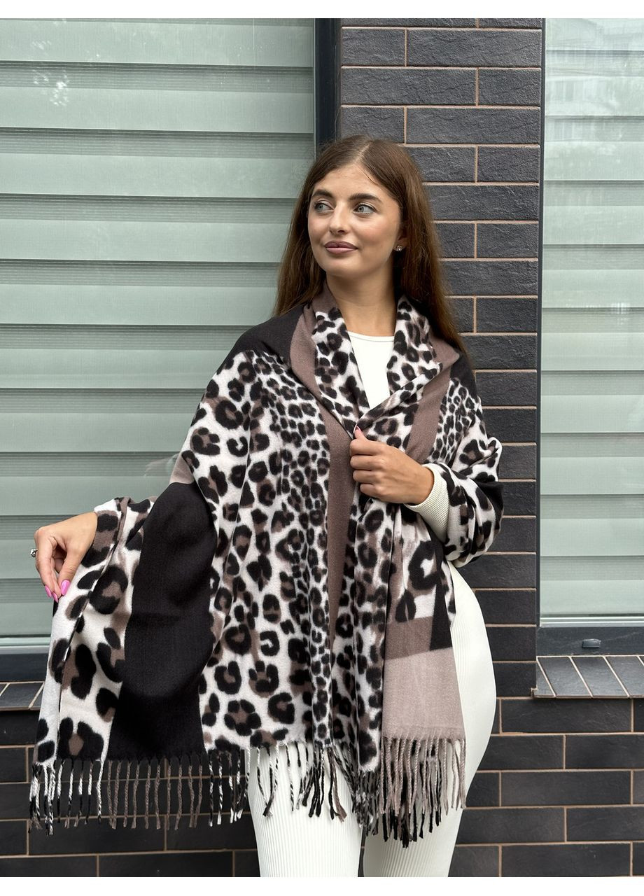 Шарф жіночий кашеміровий палантин з леопардовим принтом Лео No Brand (359429709)