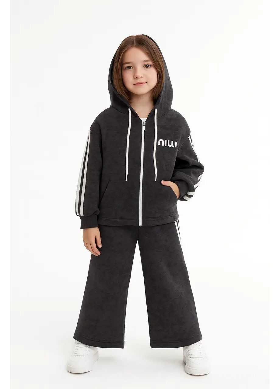 Спортивний костюм для дівчинки чорний з лампасами (025) Bambino (362603289)