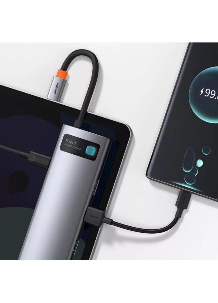 Док-станція Metal Gleam Series 8-in-1 Gray (31939) Baseus (306581913)