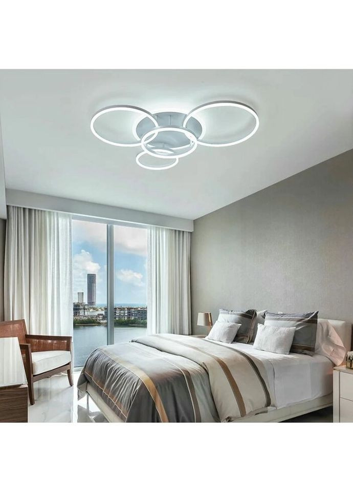 Люстра світлодіодна стельова LED світильник для квартири на стелю ледве з пультом 26137 Білий 12х69х79 см. Sunnysky (335975021)