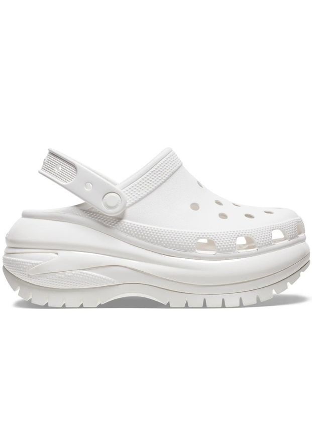 Белые женские кроксы mega crush clog white 207988 Crocs