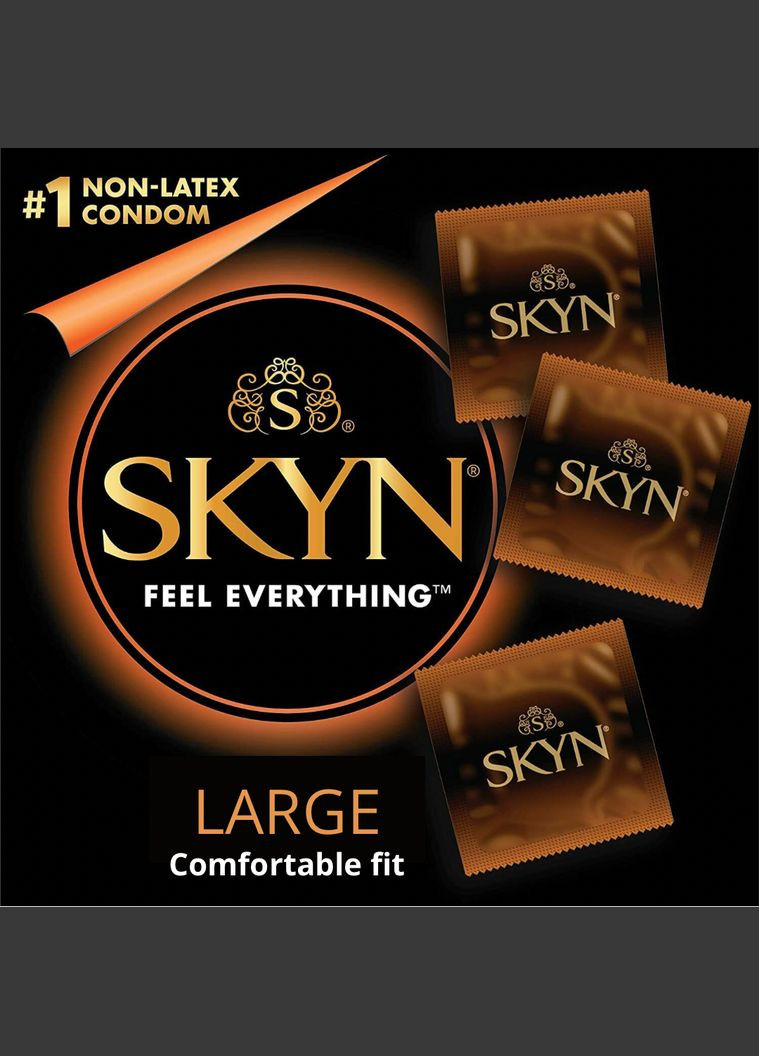 Презервативи LARGE / KingSize 10 штук безлатексні великого розміру XL ширші та довші SKYN (303903038)