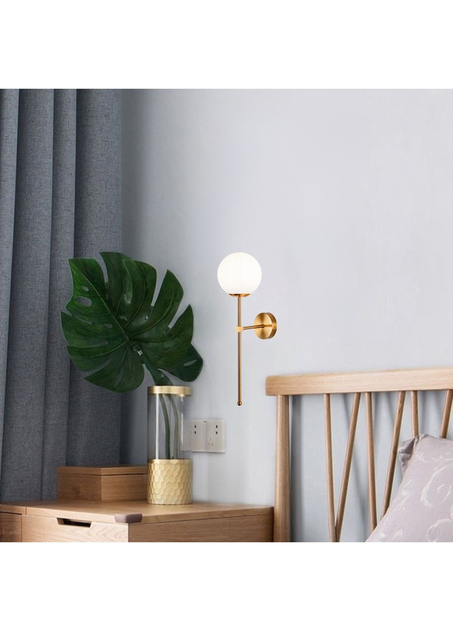 Бронзовое современное бра на 1 лампу "Bulb" (99-W2501F-1 BRZ+WH) No Brand (370071120)