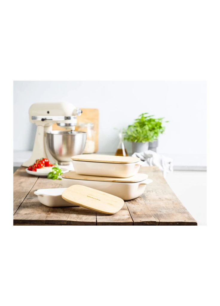 Форма для випікання (m358820) KitchenAid з кришкою керамогранітна 1,9 л Кремова (366568107)