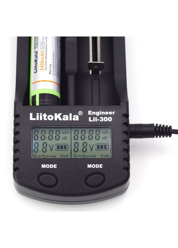 Зарядний пристрій Lii-300, 2x(Lion/NiMH/NiCd), Power Bank, discharge function, display LiitoKala (314978576)