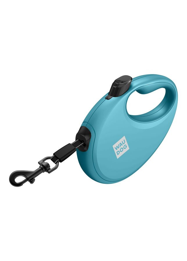 Повідець-рулетка для собак R-leash з контейнером для пакетів, світловідбивна стрічка,, до 40 кг, 5 м, блакитний WAUDOG (323487159)