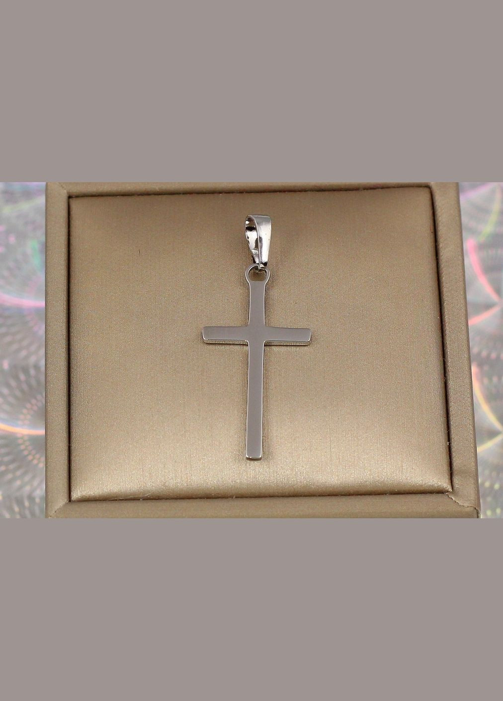 Крестик гладкий 3.3 см серебристый Xuping Jewelry (316434063)