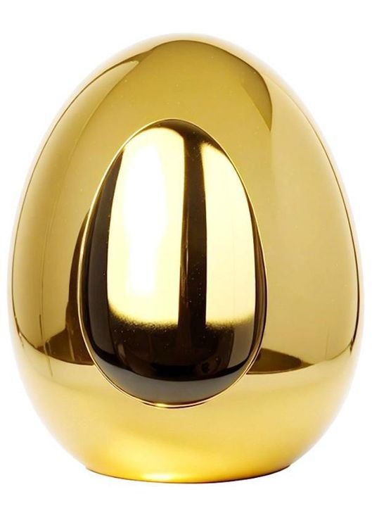 Пасхальный набор 12 декоративных фарфоровых яиц Ø5х6см в золотом цвете. Bona (339778134)