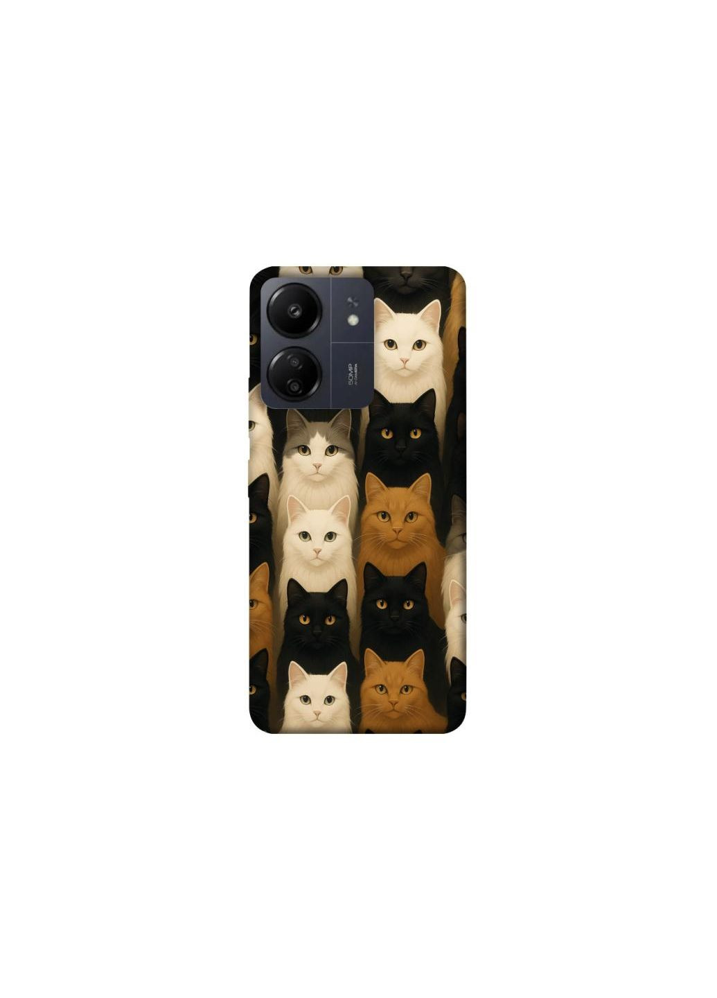 Чехол на Xiaomi Redmi 13C Colorful Cat Collage Frontalka (352227989)