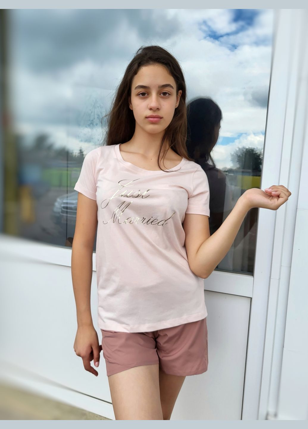 Футболка с надписью Just Married женская Victoria's Secret - (302802849)