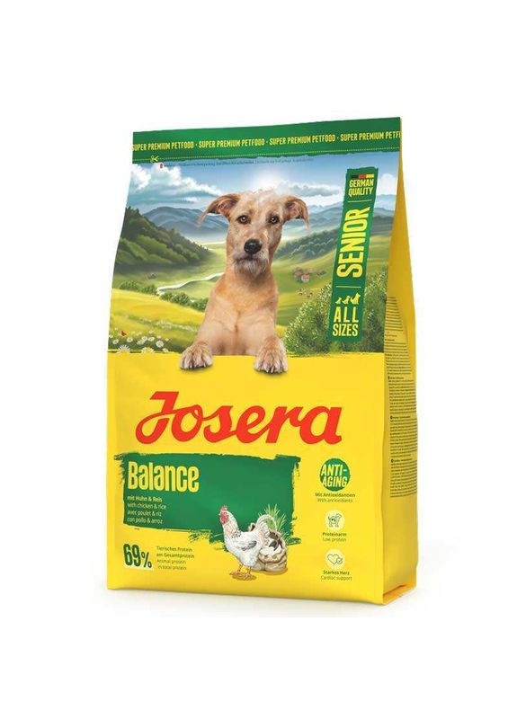 Senior Balance - Полноценный сухой корм с курицей и рисом для стареющих собак - 900 г Josera (327070428)