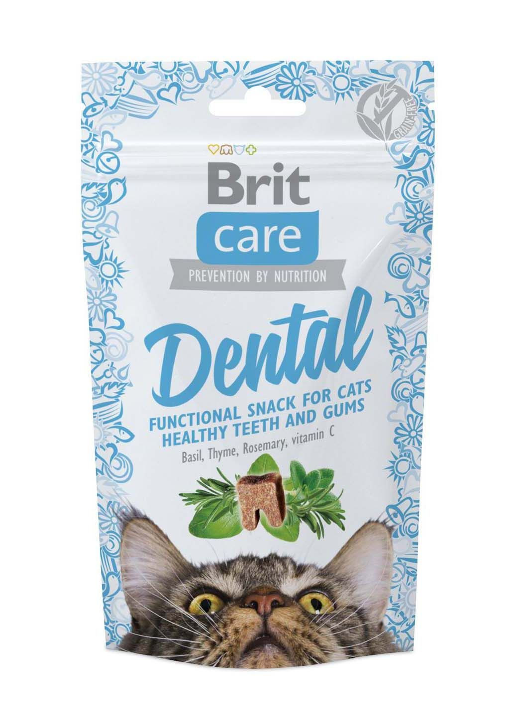 Ласощі для котів Dental з індичкою 50 г Brit Care (285779061)