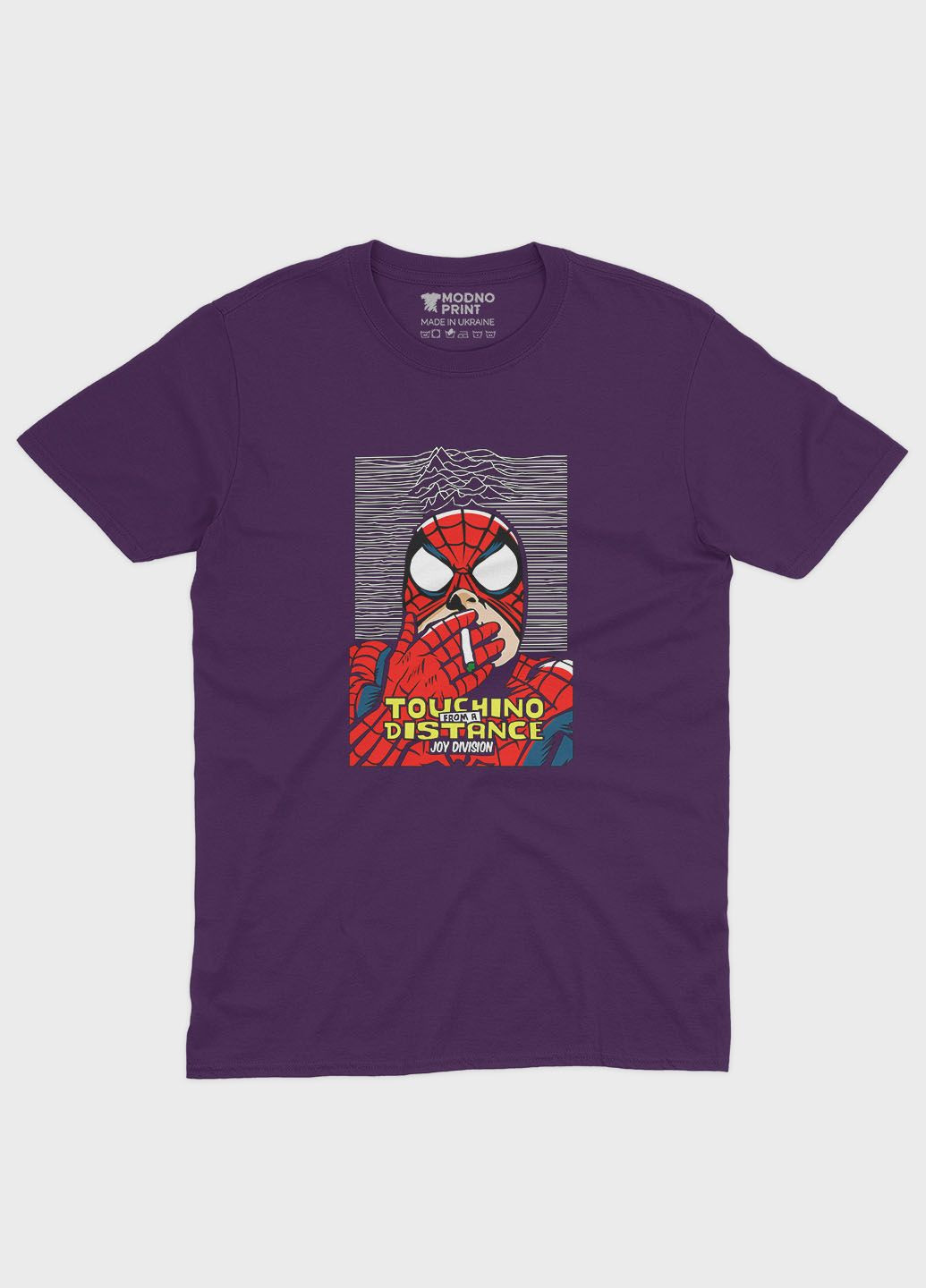 Фіолетова демісезонна футболка для дівчинки з принтом супергероя - людина-павук (ts001-1-dby-006-014-045-g) Modno