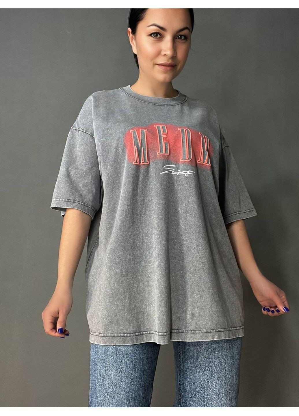 Футболка жіноча YUJIE YISHANG 160 оверсайз тай-дай великі розміри No Brand - (329655366)