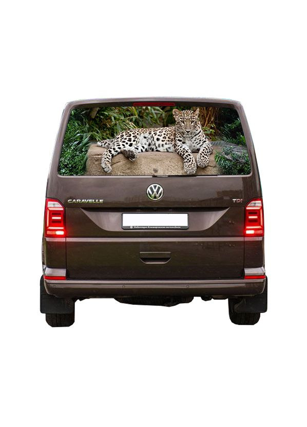 Наклейка на заднее стекло авто 3D TUNING STUDIO Леопард камень 1480х700х0.18мм No Brand (362499173)