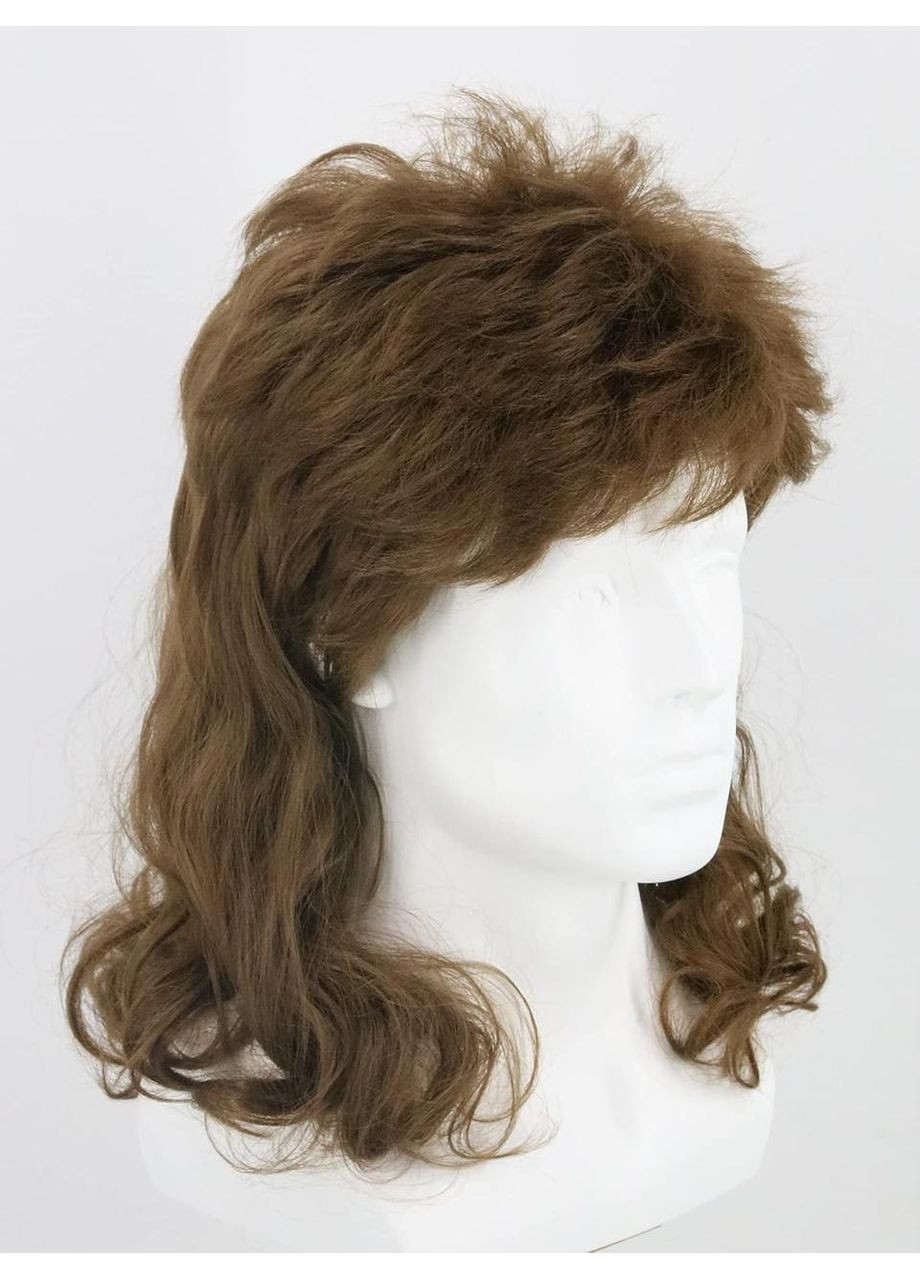 Коричневый ретро парик mullet LeMarnia в стиле 70-х 80-х для мужчин, женщин, термостойкий 30 см, для Хэллоуина No Brand (349729354)