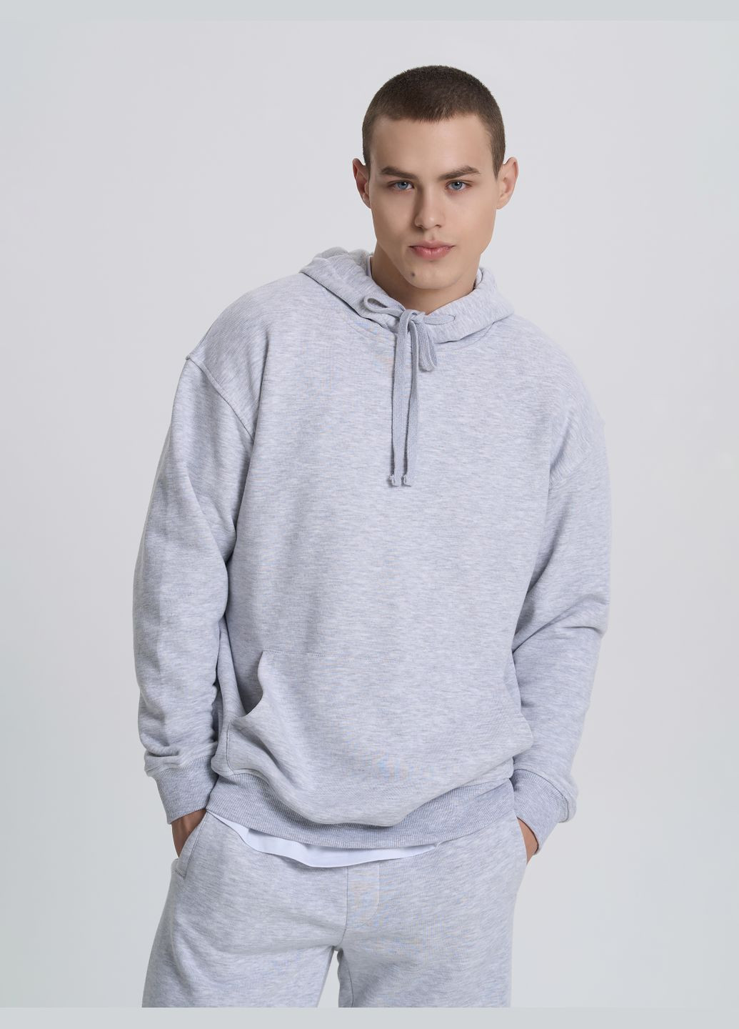 Худи мужской в цвете серый меланж ТМ РОЗА Роза (325695824)