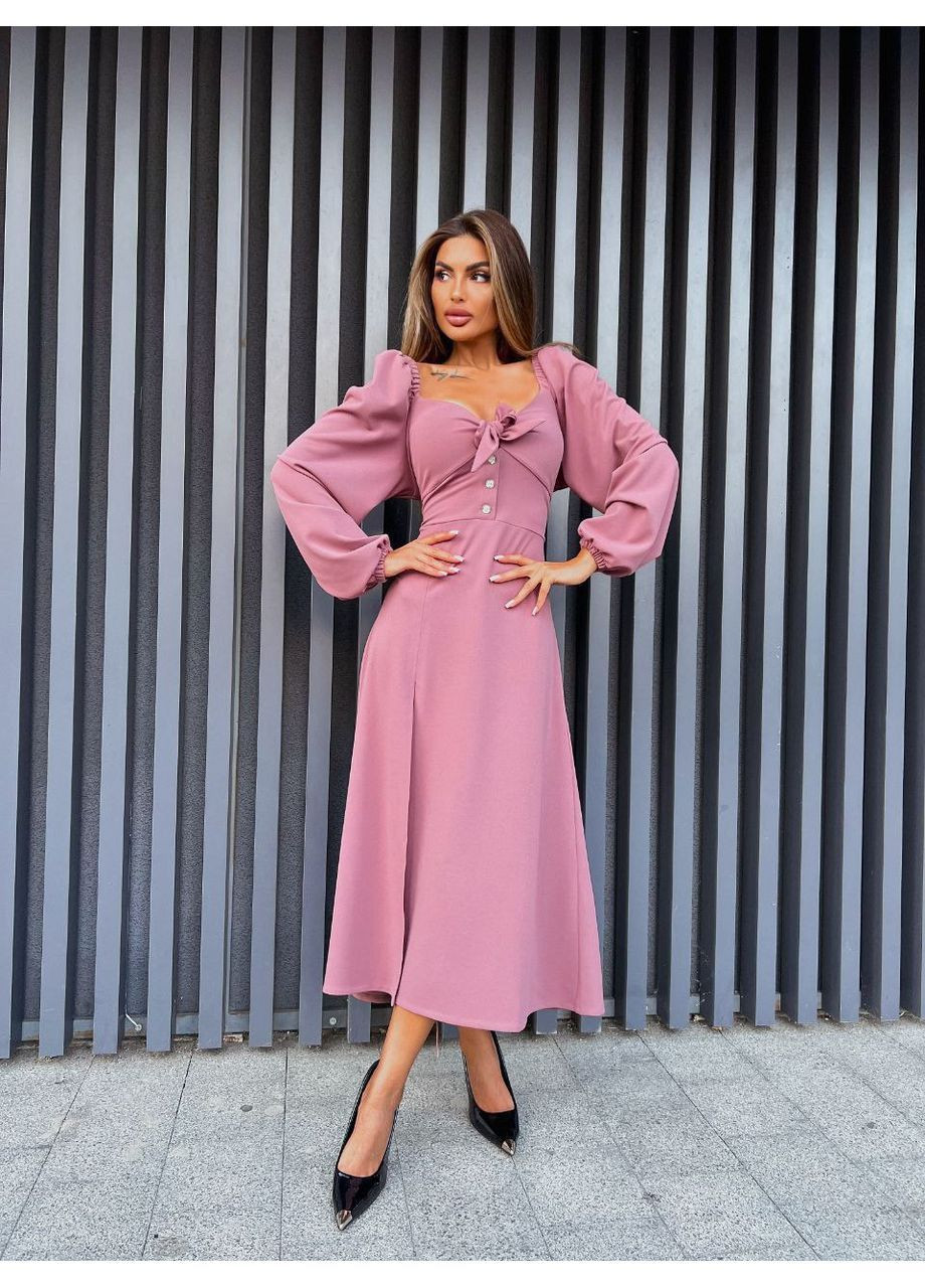 Темно-розовое праздничный платье нарядное с корсетной шнуровкой popluzhnaya