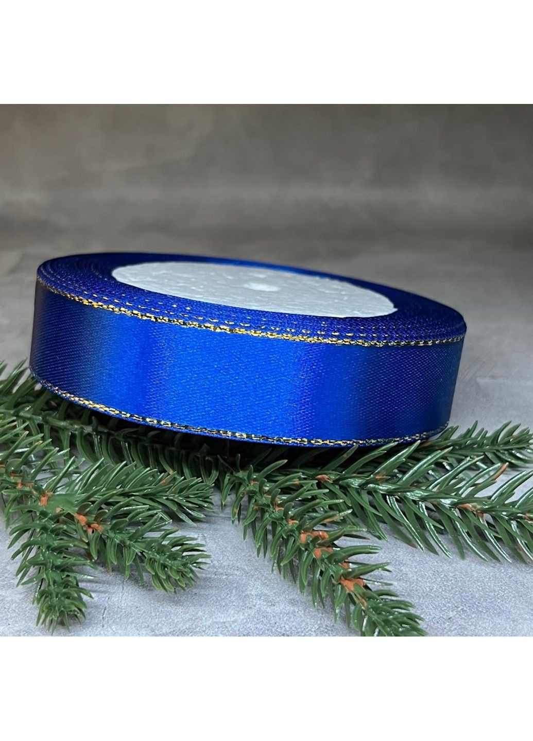 Атласна стрічка 2 см із люрекс ниткою, колір- синій, метр No Brand (308365980)