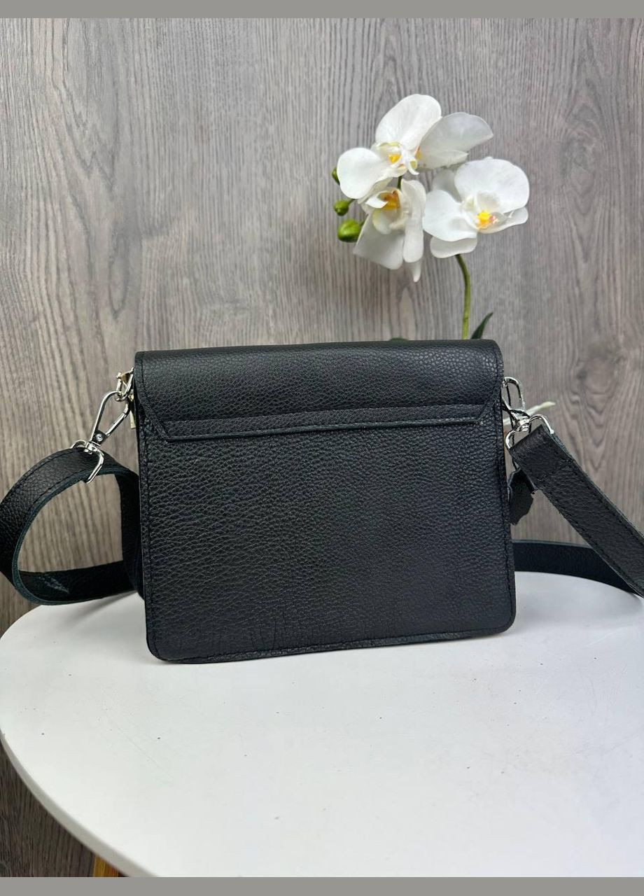 Шкіряна міні сумочка клатч на плече з тисненням чорна (sku_1695) No Brand (330576504)