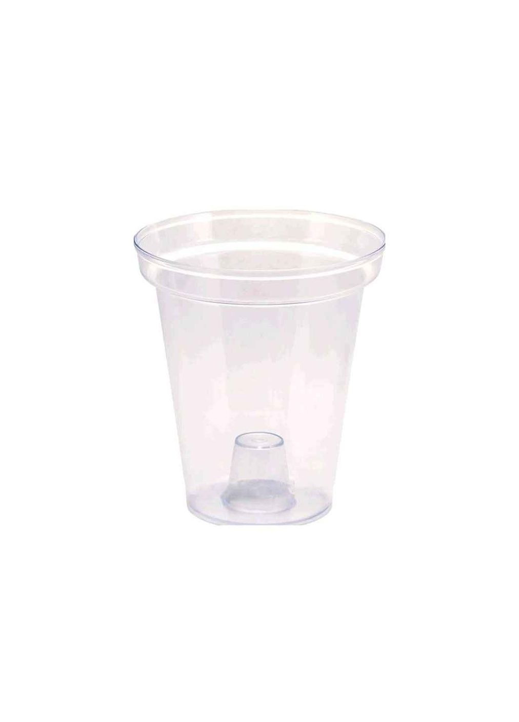 Кашпо зі вставкою 1,35л "Раунд" з горщиком 130мм, Прозорий Еталон-С (357223561)