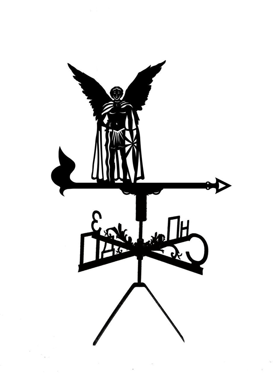 Флюгер на дом Архангел Гавриил из металла 3 мм, флюгер на крышу No Brand (368896438)