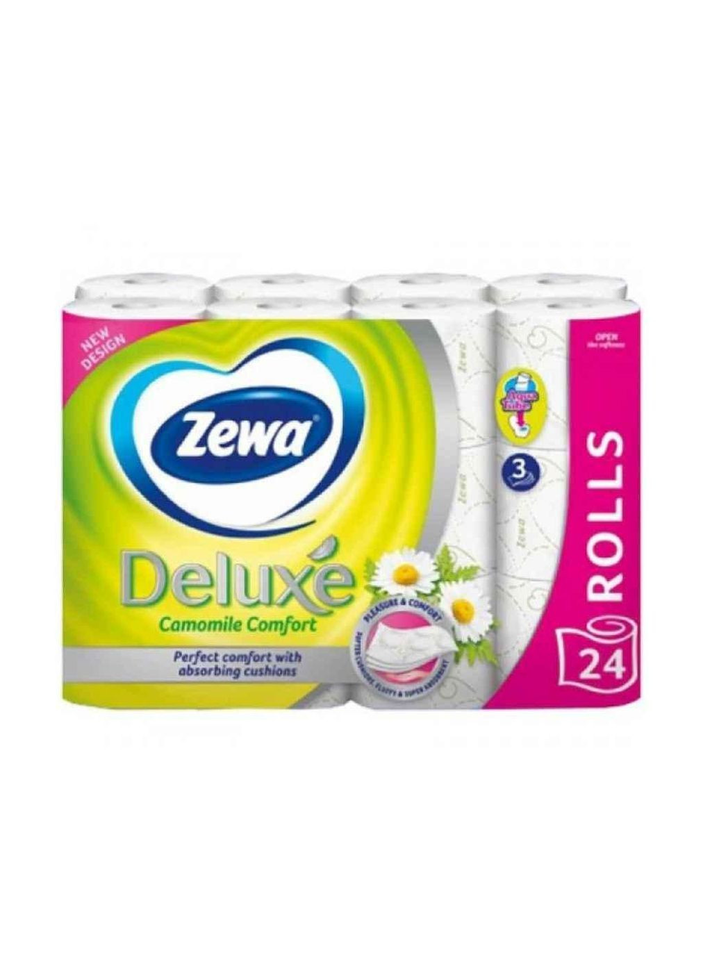 Туалетная бумага 24рул. 3шар Deluxe ромашка Camomile ТМ Zewa (369616923)