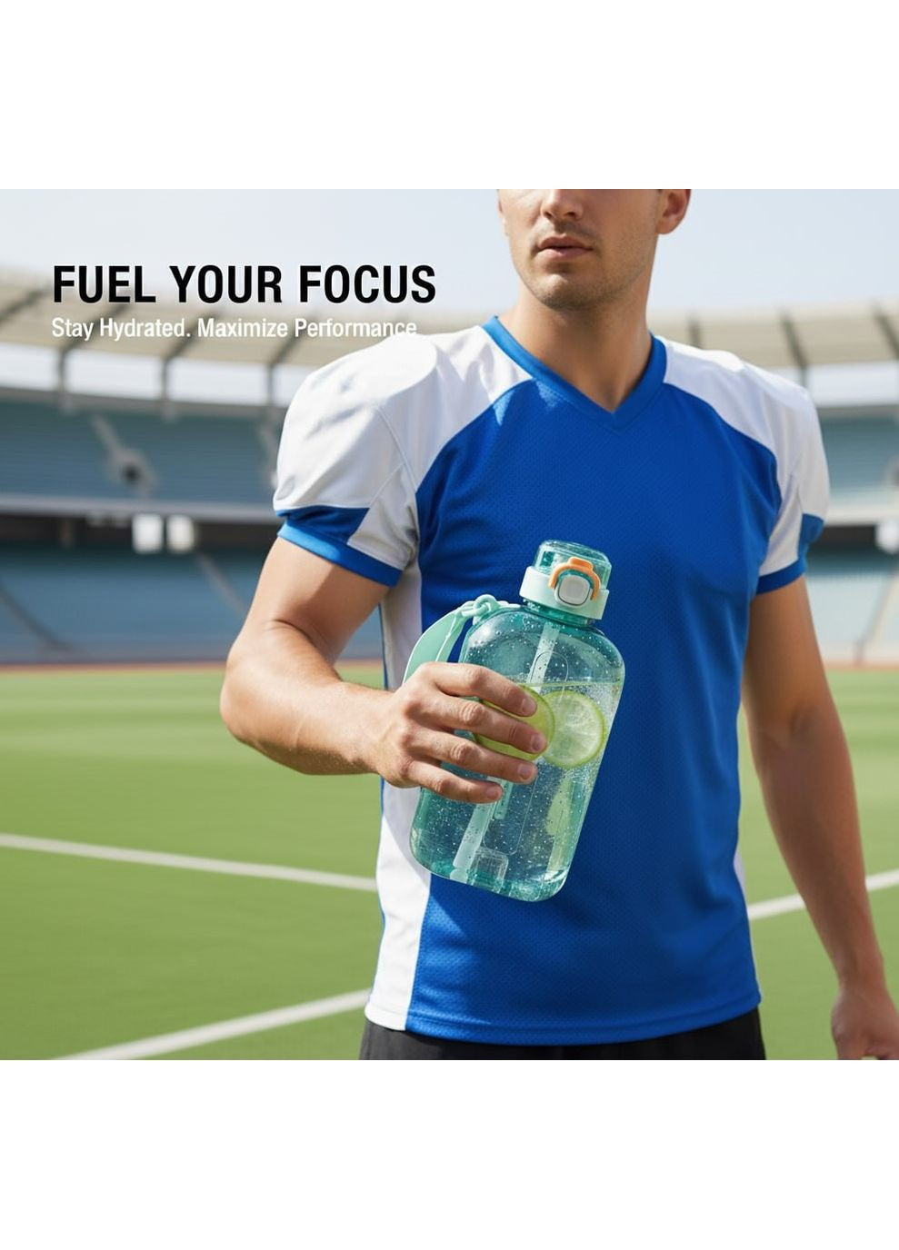 Пляшка SPORT для води із BPA-free пластику 750 мл. Бірюзова No Brand (296101821)