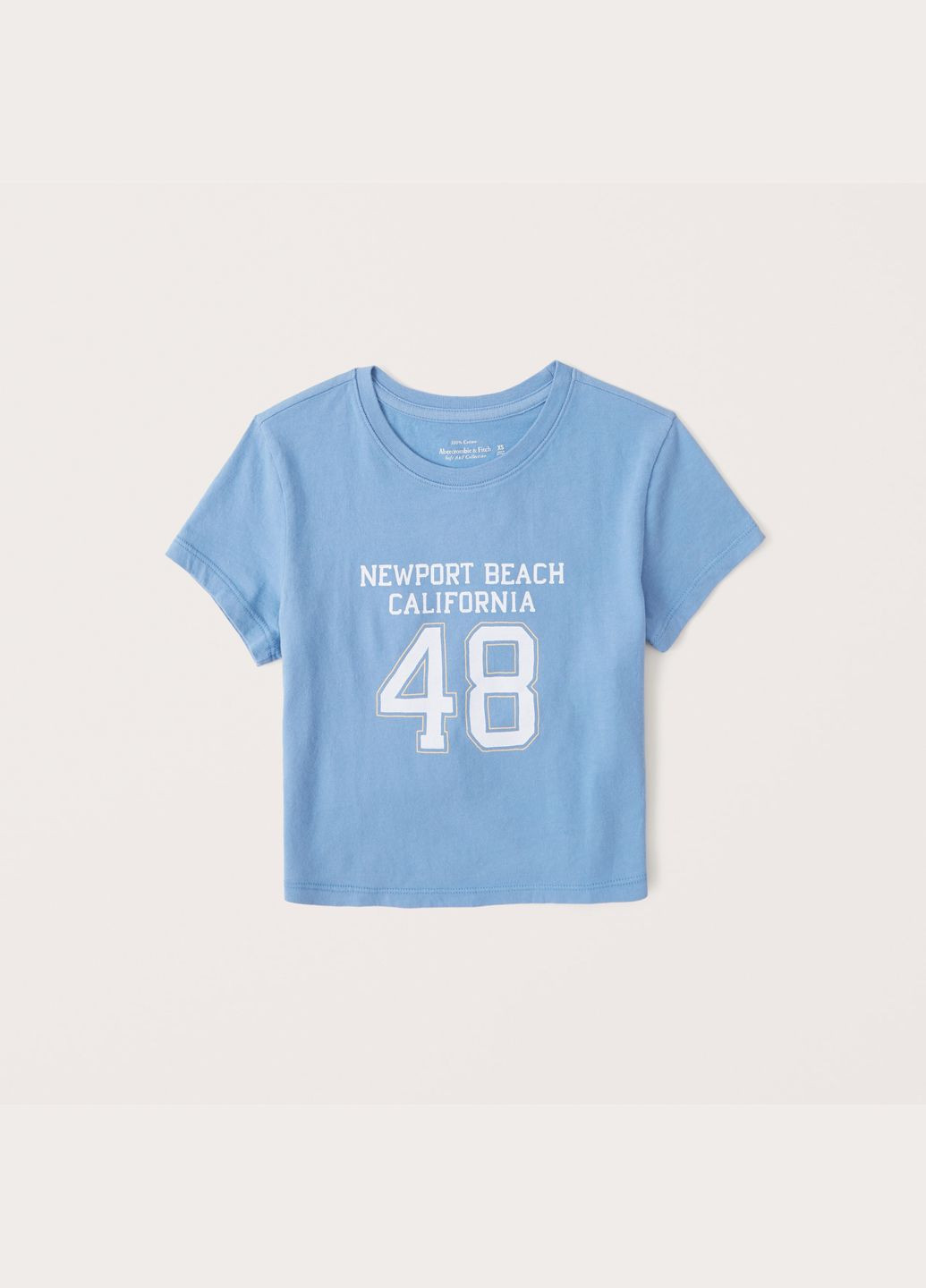 Светло-синяя летняя футболка Abercrombie & Fitch