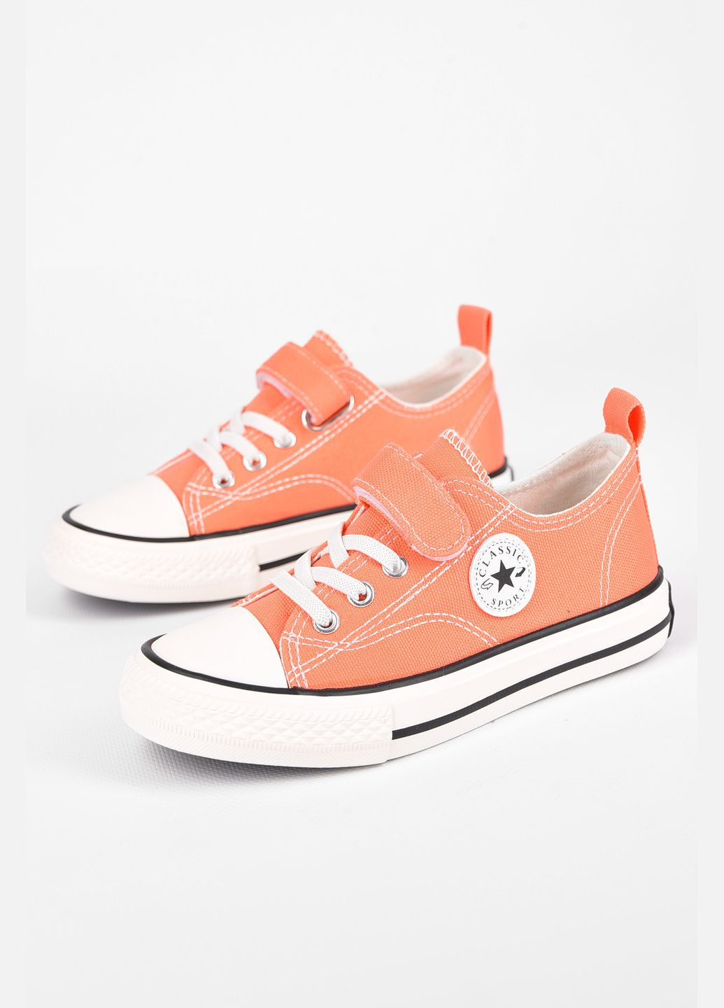 Персикові кеди дитячі персикового кольору текстиль Let's Shop