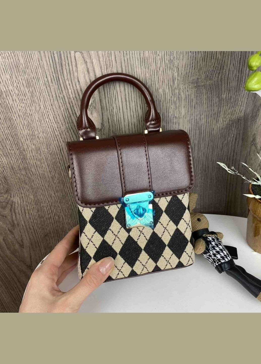 Детская мини сумочка с брелоком Ромб (1082ДКр) No Brand сумка (347628837)