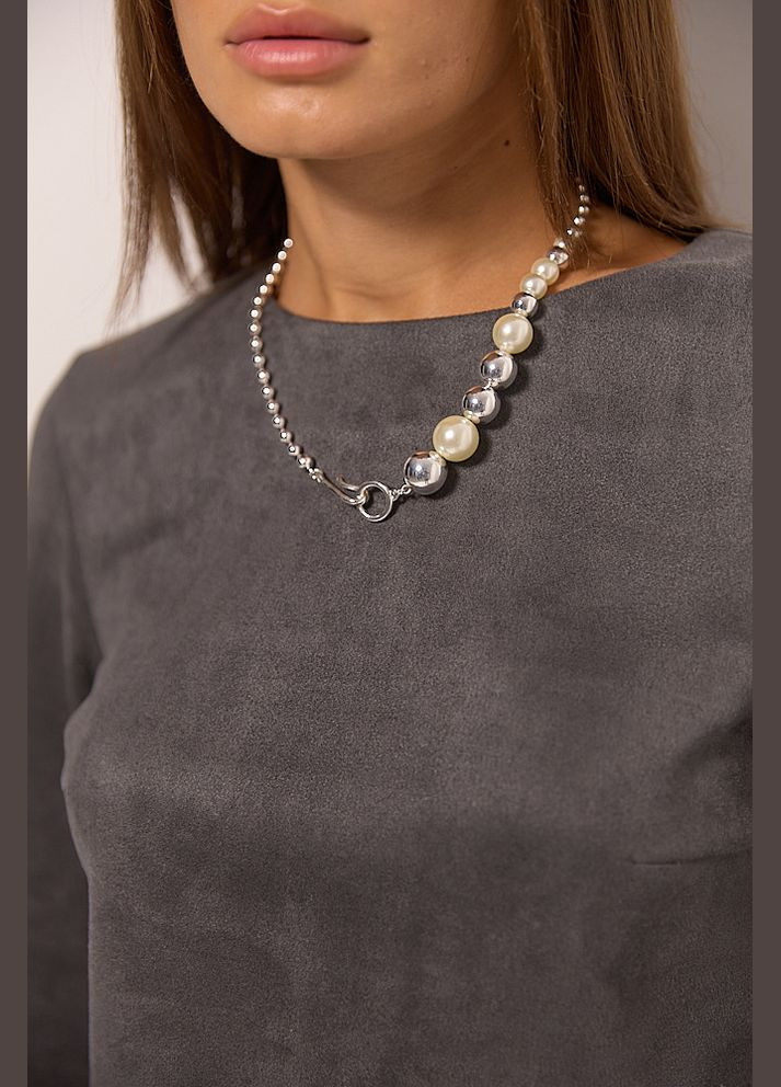 Укорочений жіночий лонгслів із замші Arjen (304936263)