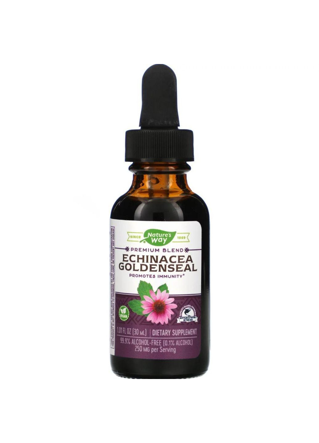 Ехінацея та гідрасстис, Echinacea Goldenseal,, без спирту, 30 мл Nature's Way (362369856)