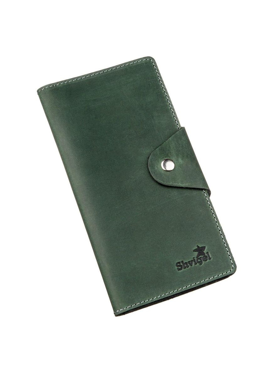 Бумажник унисекс из винтажной кожи 16168 Зеленый Shvigel (298920691)