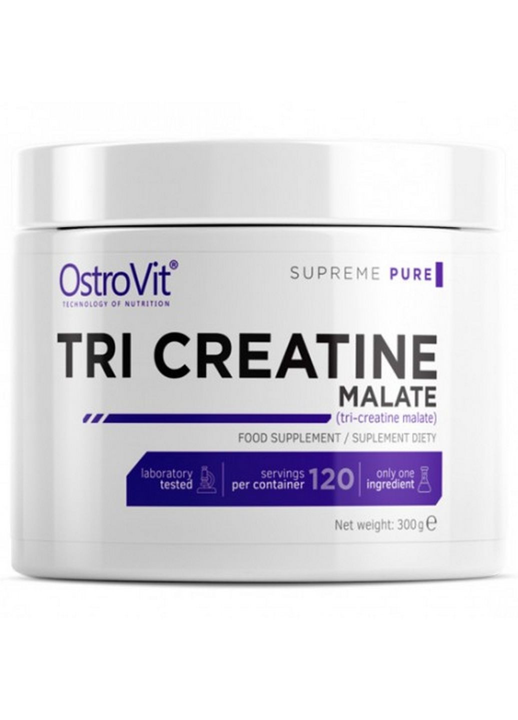 Креатин Tri Creatine Malate, 300 грамм Без вкуса Ostrovit (293483077)