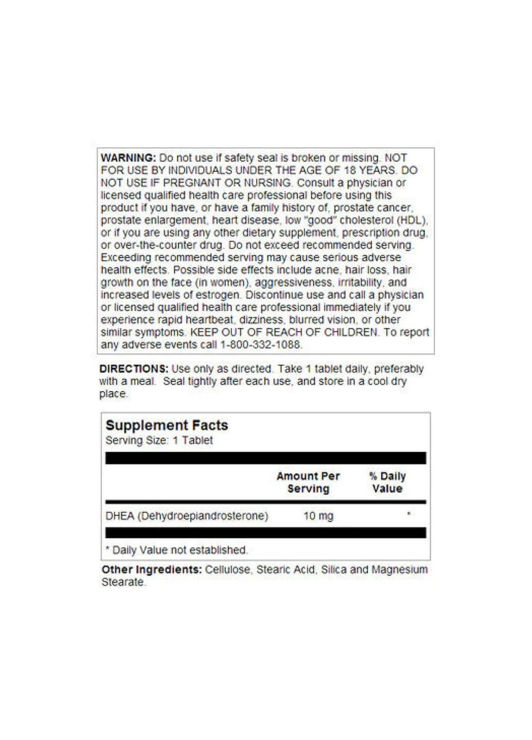 DHEA 10mg 60 табл харчова добавка для жіночого та чоловічого здоров'я гормональна підтримка KAL (368989438)