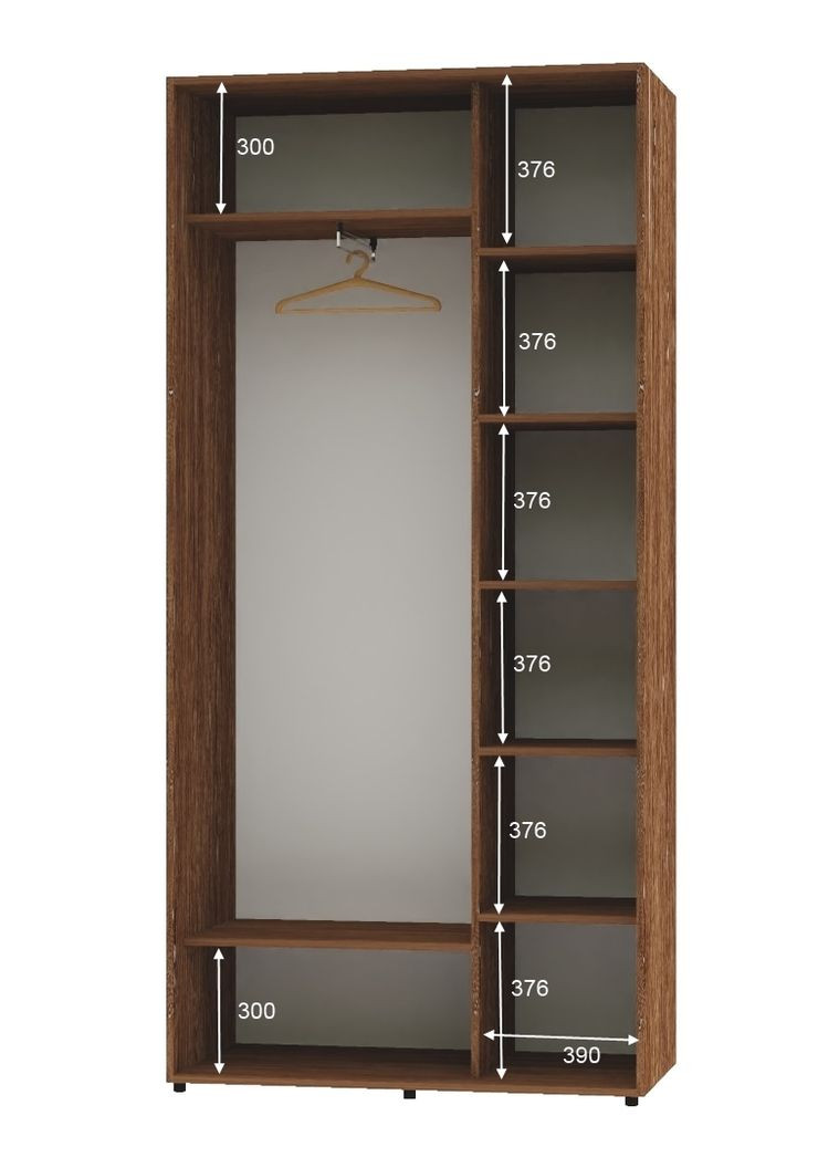 Шафа-купе дводверна 100*45*230 Дуб вінтаж Дзеркало/Дзеркало з піскострумним малюнком Алекса (360477931)